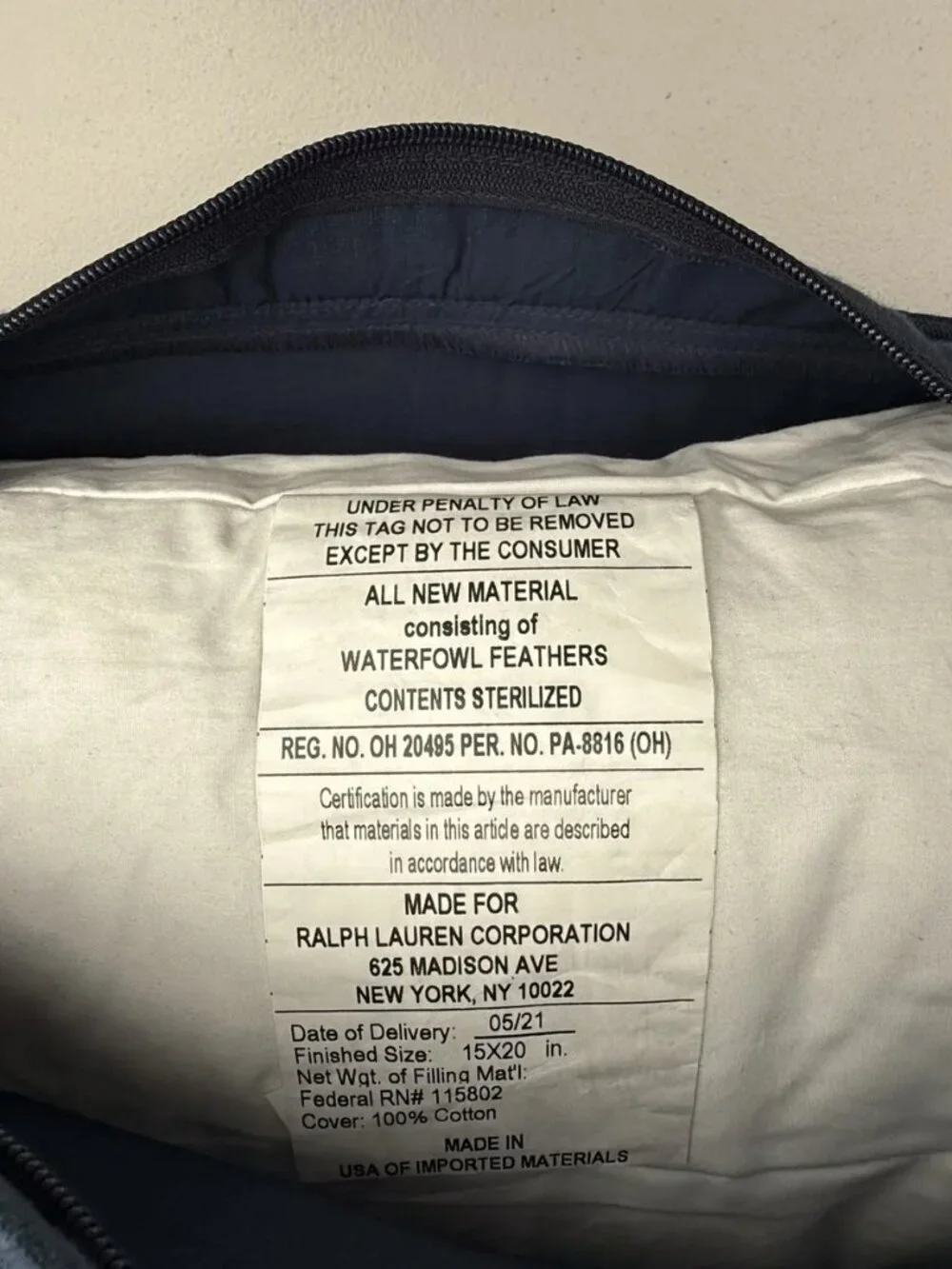 Ralph Lauren Polo Tennis Linen Embroidered Pillow